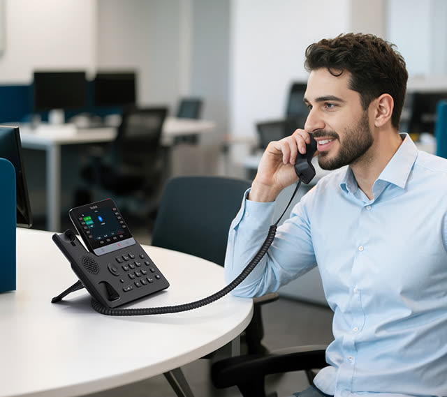 Téléphone IP Yealink T74W sur un bureau